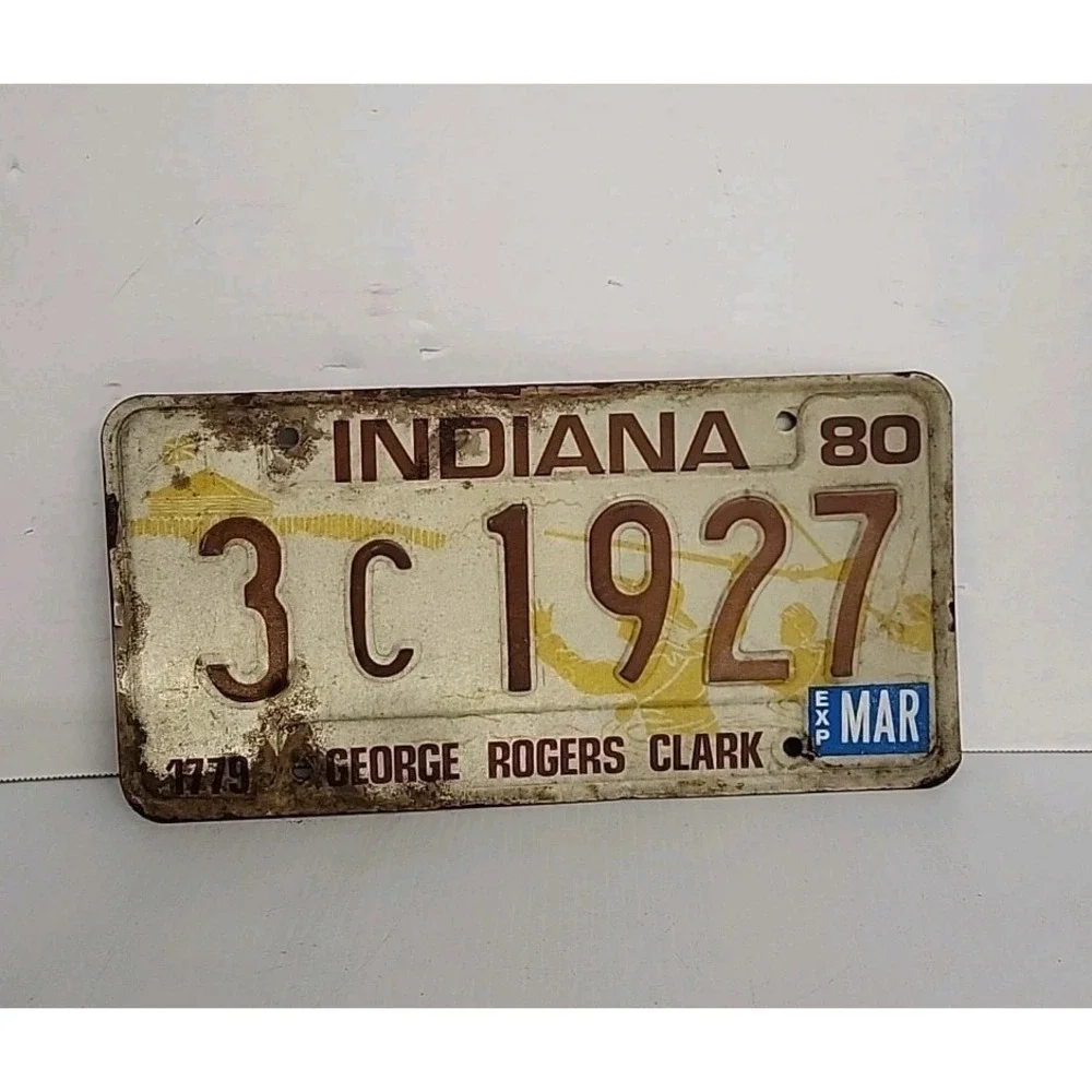 License Plate Vintage Indiana 